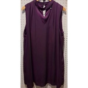 Luxology XL Dress Wine Purple Sleeveless Vneck